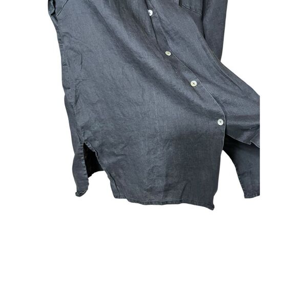 Deed Linen Button Down Long Sleeve Blouse Black Size XL - Picture 3 of 5